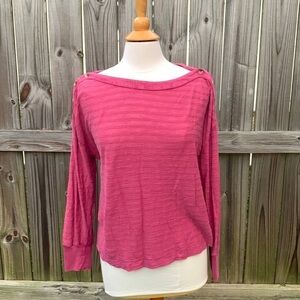 Anthropologie Boat Neck Long Dolman Sleeve textured top, size XS